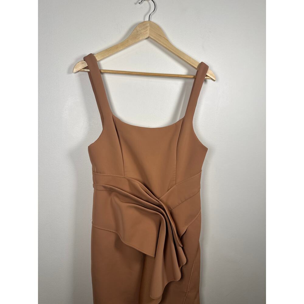 Acler Habana Scuba Sculpture Midi Dress in Clay, Size 8 - Picture 4 of 8